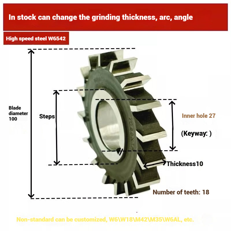 1061-Eight stars high-speed steel three-face milling cutter blade sharp steel milling steel milling cutter disk 63 80 100 125 white steel three-face edge Shandong Denso Pricision Tools Co.,Ltd.